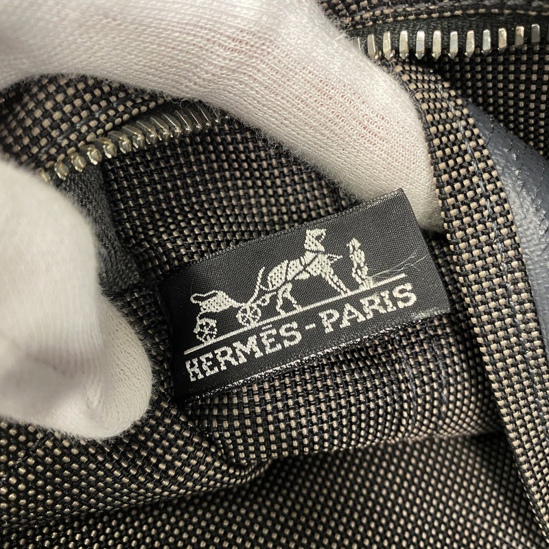 【6ka0397】エルメス トートバッグ エールラインMM ナイロン グレー シルバー金具【中古】メンズ レディース ユニセックス