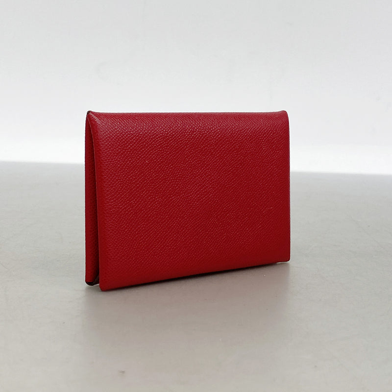 【6ka0415】エルメス カードケース カルヴィ マダム ルージュカザック シルバー金具 Y刻印【中古】レディース