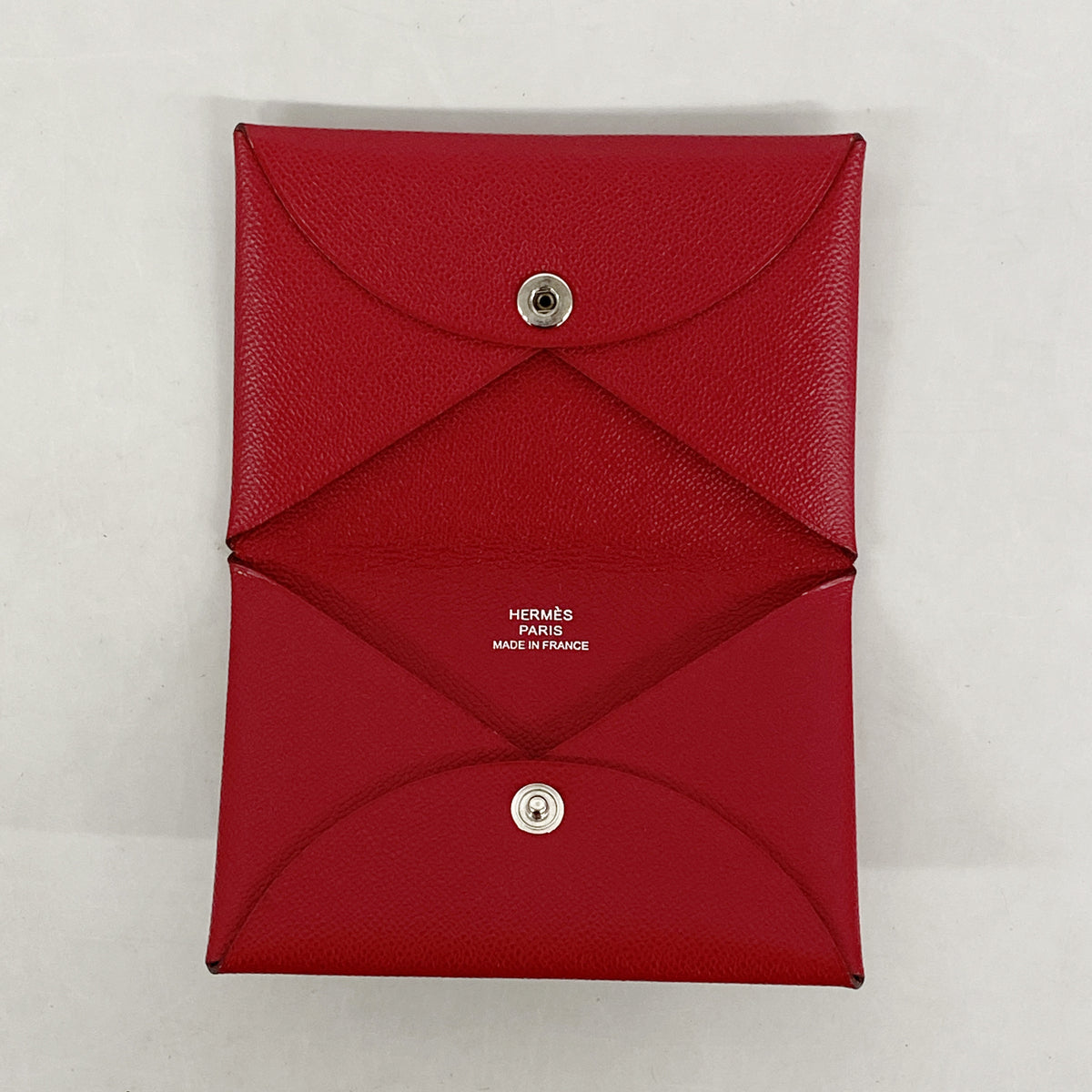 【6ka0415】エルメス カードケース カルヴィ マダム ルージュカザック シルバー金具 Y刻印【中古】レディース