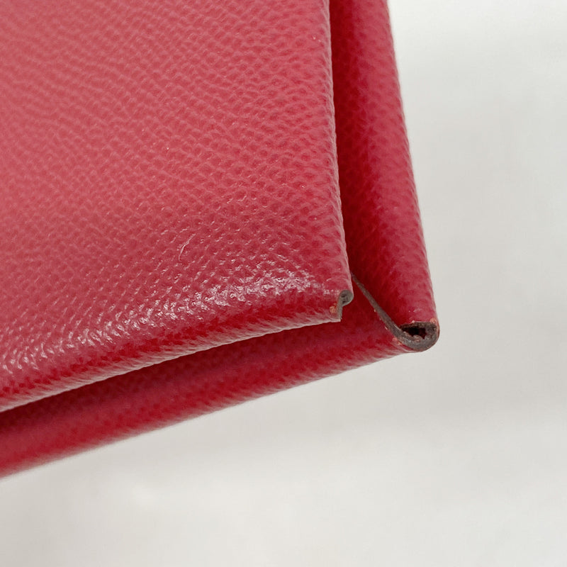 【6ka0415】エルメス カードケース カルヴィ マダム ルージュカザック シルバー金具 Y刻印【中古】レディース