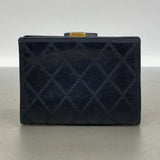 【6ka0443】シャネル 財布 ビコローレ ラムスキン ブラック ゴールド金具【中古】レディース