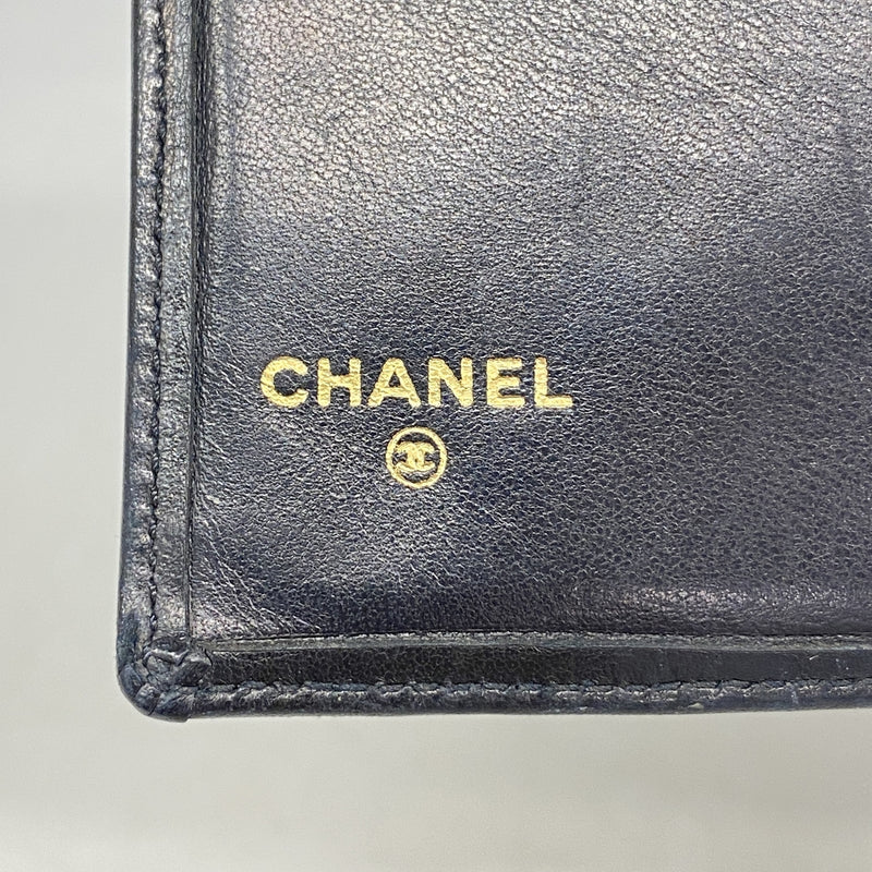 【6ka0443】シャネル 財布 ビコローレ ラムスキン ブラック ゴールド金具【中古】レディース