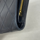 【6ka0443】シャネル 財布 ビコローレ ラムスキン ブラック ゴールド金具【中古】レディース