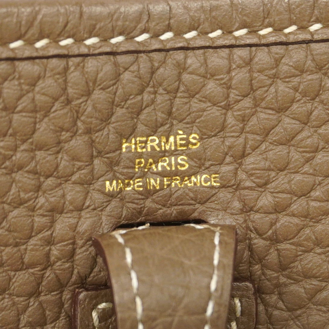 【6ka0456】エルメス ショルダーバッグ エヴリンTPM トリヨンクレマンス エトゥープ ゴールド金具 Y刻印【中古】レディース