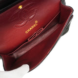 【6ka0459】シャネル ショルダーバッグ マトラッセ Wフラップ Wチェーン ラムスキン ブラック ゴールド金具【中古】レディース