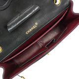 【6ka0460】シャネル ショルダーバッグ マトラッセ Wチェーン ラムスキン ブラック ゴールド金具【中古】レディース