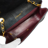 【6ka0461】シャネル ショルダーバッグ ダイアナ チェーンショルダー ラムスキン ブラック ゴールド金具【中古】レディース