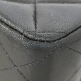 【6ka0462】シャネル ショルダーバッグ マトラッセ Wフラップ Wチェーン ラムスキン ブラック ゴールド金具【中古】レディース