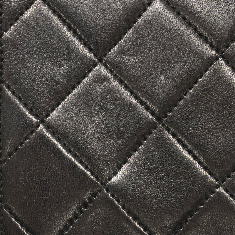 【6ka0470】シャネル ショルダーバッグ マトラッセ チェーンショルダー デカココ ラムスキン ブラック ゴールド金具【中古】レディース