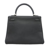 【6ka0483】エルメス ハンドバッグ ケリー28 トゴ ブラック シルバー金具 □K刻印 2wayバッグ【中古】レディース