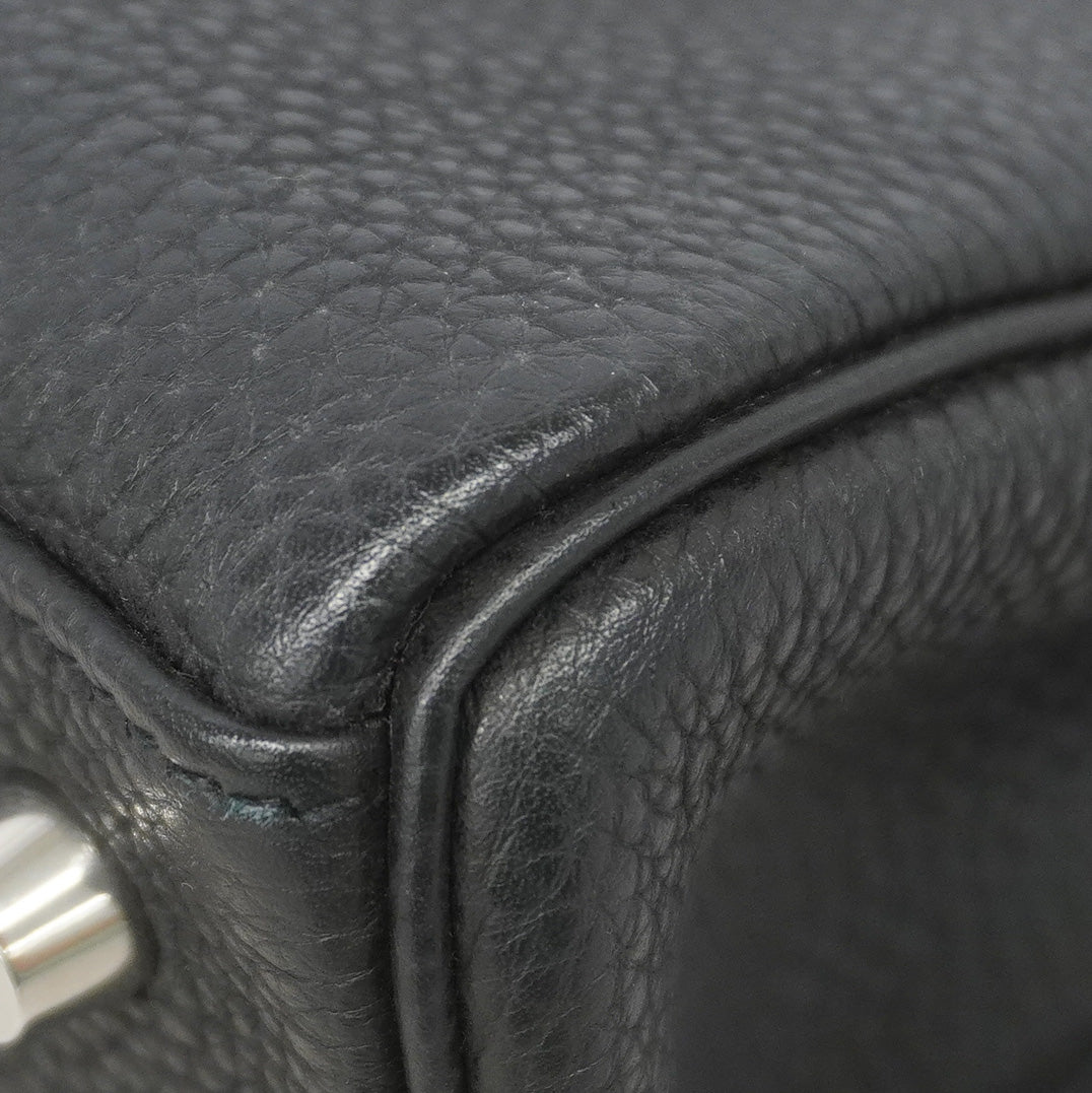 【6ka0483】エルメス ハンドバッグ ケリー28 トゴ ブラック シルバー金具 □K刻印 2wayバッグ【中古】レディース
