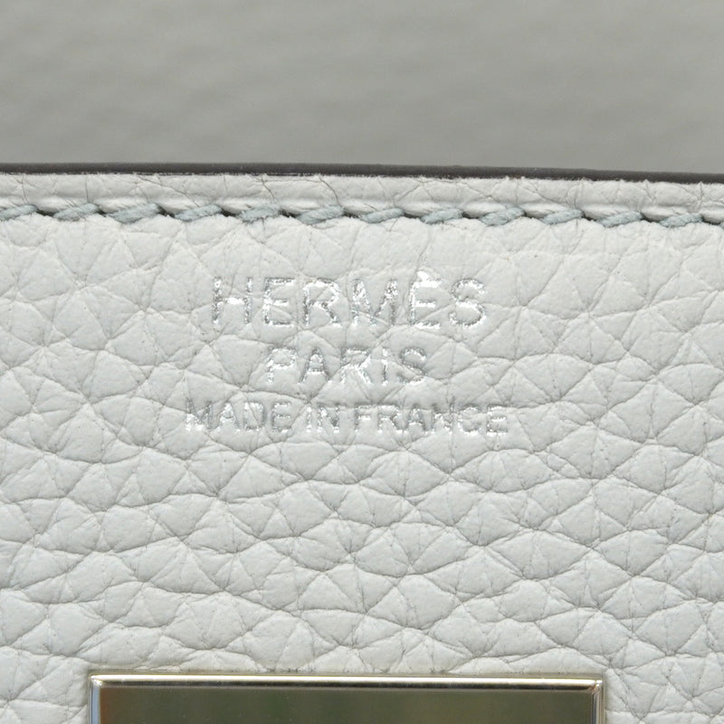 【6ka0487-g】エルメス ハンドバッグ バーキン30 トゴ ブルーペール シルバー金具 U刻印【中古】レディース