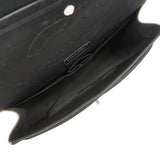 【6ka0493】シャネル ショルダーバッグ Wフラップ Wチェーン キャビアスキン レザー カーキ ブラック シルバー金具【中古】レディース