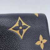 【6ka0502】ルイヴィトン 三つ折り財布 モノグラム・アンプラント バイカラー ポルトフォイユヴィクトリーヌ M80968 ブラック ベージュ【中古】レディース