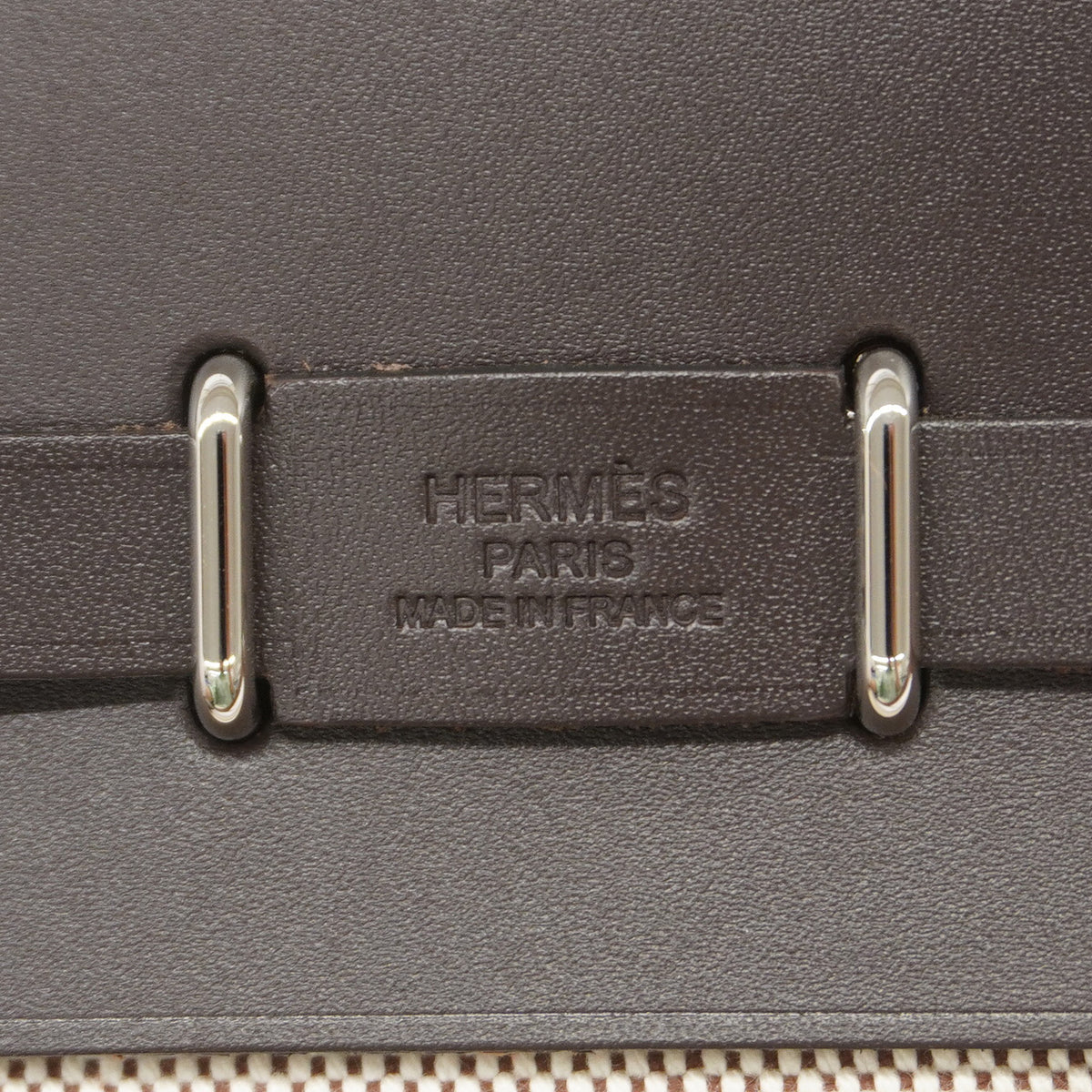 【6ka0557-e】エルメス ショルダーバッグ エールバッグジップミニ トワルアッシュ テール シルバー金具 G刻印【中古】レディース