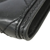 【6ka0559-e】シャネル ショルダーバッグ マトラッセ Wチェーン ラムスキン ブラック シルバー金具【中古】レディース