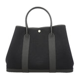 【6ka0561】エルメス トートバッグ ガーデンパーティPM トワルアッシュ・ベルリンヌ ブラック シルバー金具 B刻印【中古】レディース