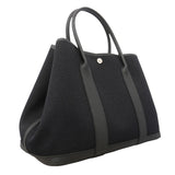 【6ka0561】エルメス トートバッグ ガーデンパーティPM トワルアッシュ・ベルリンヌ ブラック シルバー金具 B刻印【中古】レディース