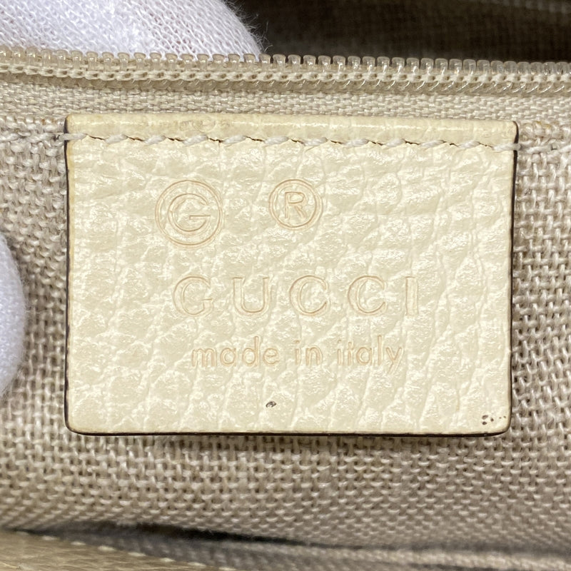 【6ka0562】グッチ ショルダーバッグ インターロッキングG 607720 レザー アイボリー シャンパンゴールド金具【中古】レディース