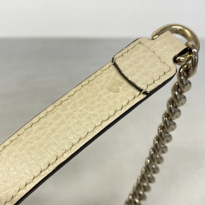【6ka0562】グッチ ショルダーバッグ インターロッキングG 607720 レザー アイボリー シャンパンゴールド金具【中古】レディース