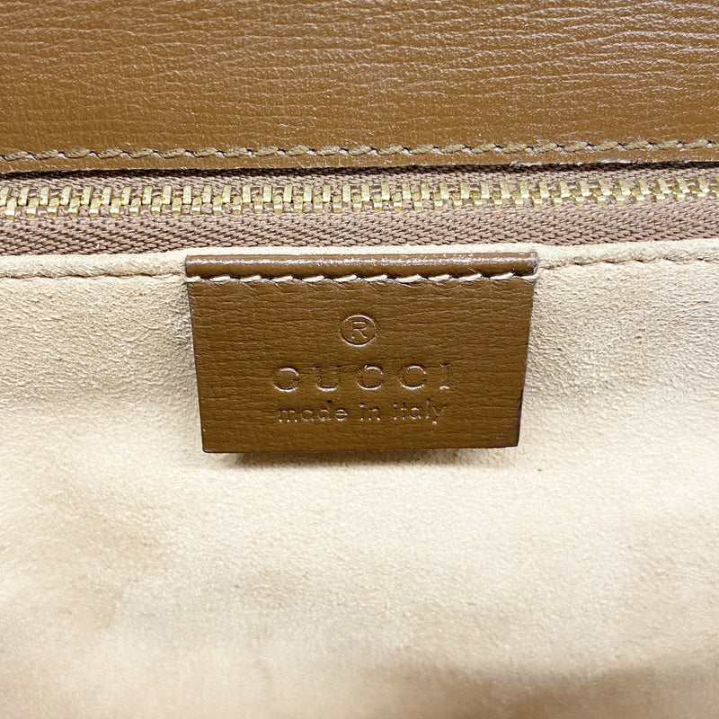【6ka0592】グッチ ショルダーバッグ ホースビット 602204 PVC ブラウン ゴールド金具【中古】レディース