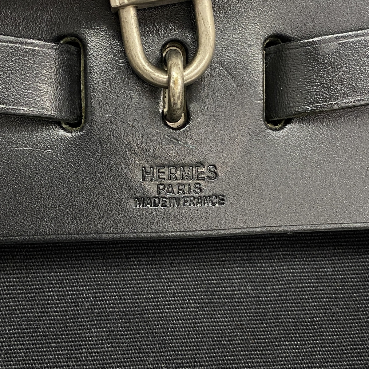 【6ka0601】エルメス リュック・デイパック エールバッグアド トワルオフィシエ ブラック シルバー金具 □C刻印【中古】レディース