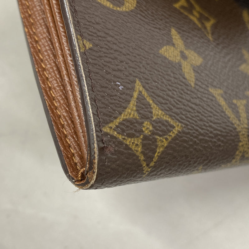 【6kb0649】ルイヴィトン 長財布 モノグラム ポシェットポルトモネクレディ M61726 ブラウン【中古】レディース