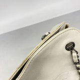 【6kb0674】シャネル ショルダーバッグ チェーンショルダー キャビアスキン ホワイト シルバー金具【中古】レディース