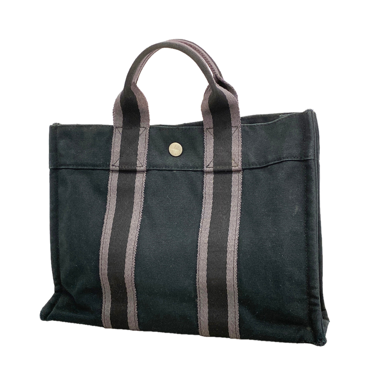 【6kb0709】エルメス トートバッグ フールトゥPM キャンバス ブラック シルバー金具【中古】メンズ レディース ユニセックス