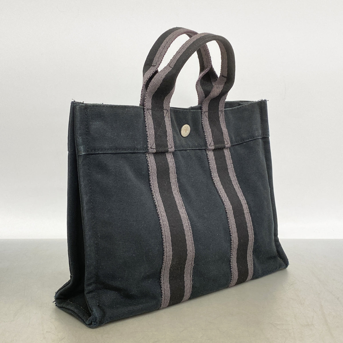 【6kb0709】エルメス トートバッグ フールトゥPM キャンバス ブラック シルバー金具【中古】メンズ レディース ユニセックス