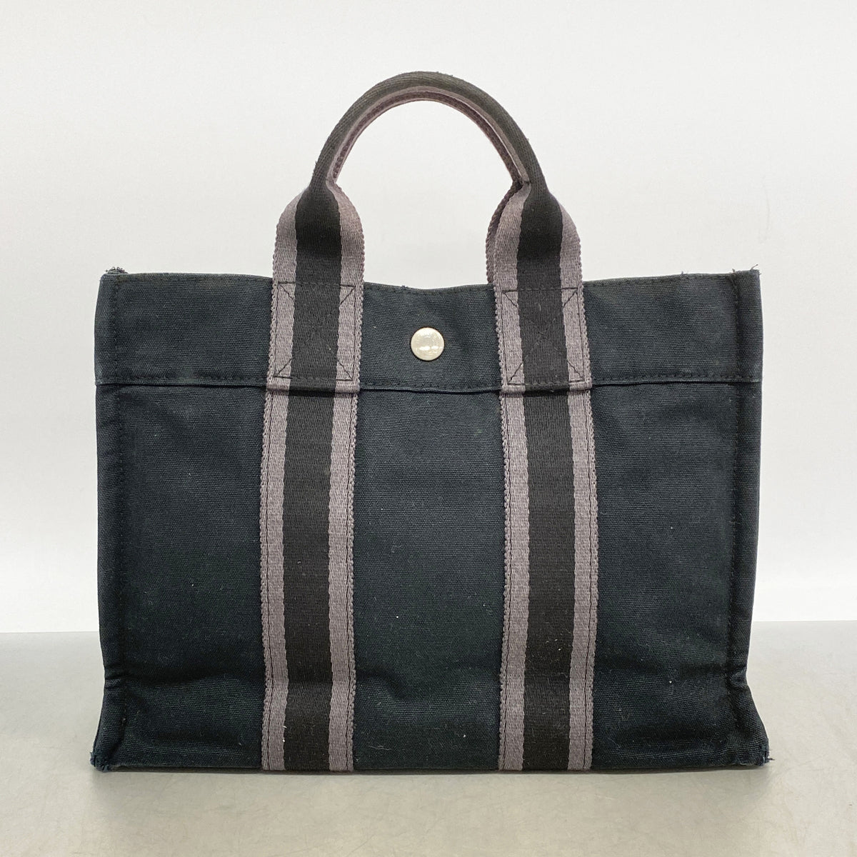 【6kb0709】エルメス トートバッグ フールトゥPM キャンバス ブラック シルバー金具【中古】メンズ レディース ユニセックス