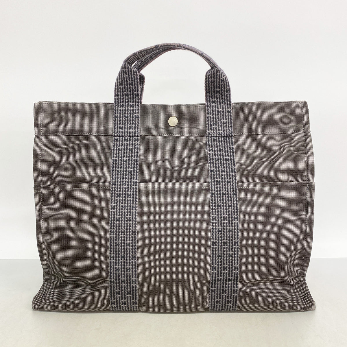 【6kb0710】エルメス トートバッグ エールラインMM ナイロン グレー シルバー金具【中古】メンズ レディース ユニセックス