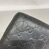 【6kb0735】グッチ 長財布 グッチシマ 233025 レザー ブラック シルバー金具【中古】レディース