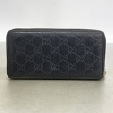 【6kb0735】グッチ 長財布 グッチシマ 233025 レザー ブラック シルバー金具【中古】レディース