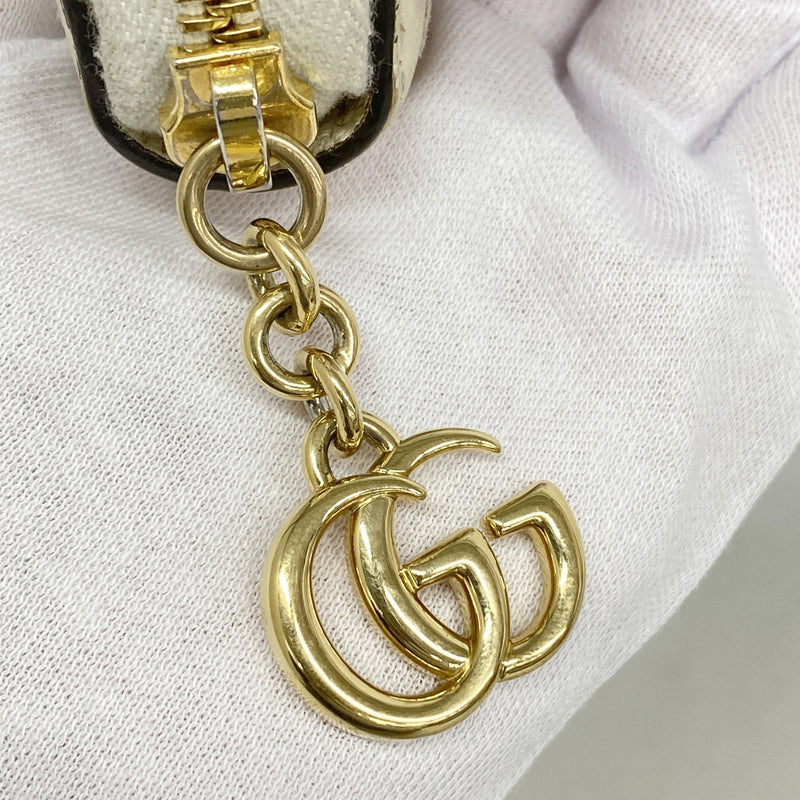 【6kb0736】グッチ 長財布 オフィディア 523154 レザー ベージュ ゴールド金具【中古】レディース