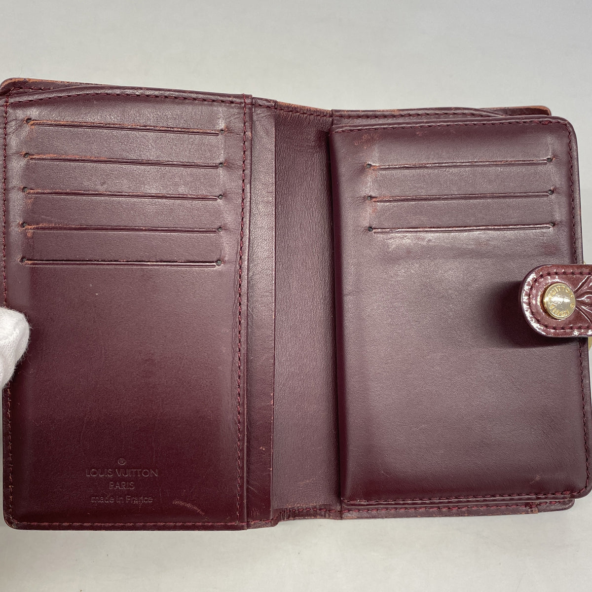 【6kb0747】ルイヴィトン 財布 ヴェルニ ポルトフォイユヴィエノワ M91524 ルージュフォーヴィスト【中古】レディース