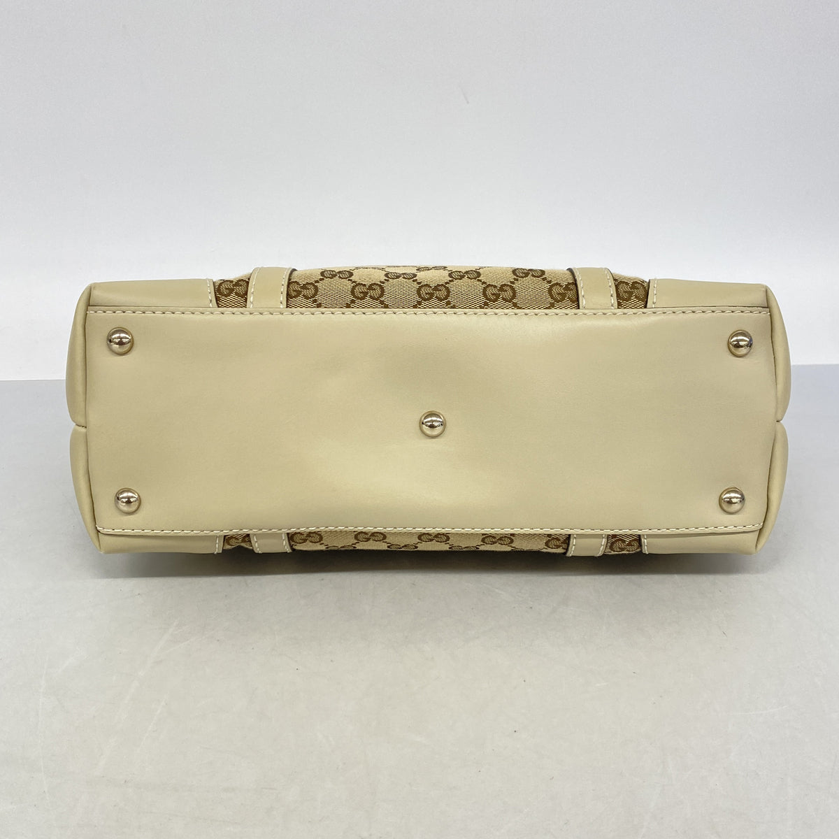 【6kb0748】グッチ ハンドバッグ GGキャンバス 257069 キャンバス ブラウン ベージュ シャンパンゴールド金具【中古】レディース