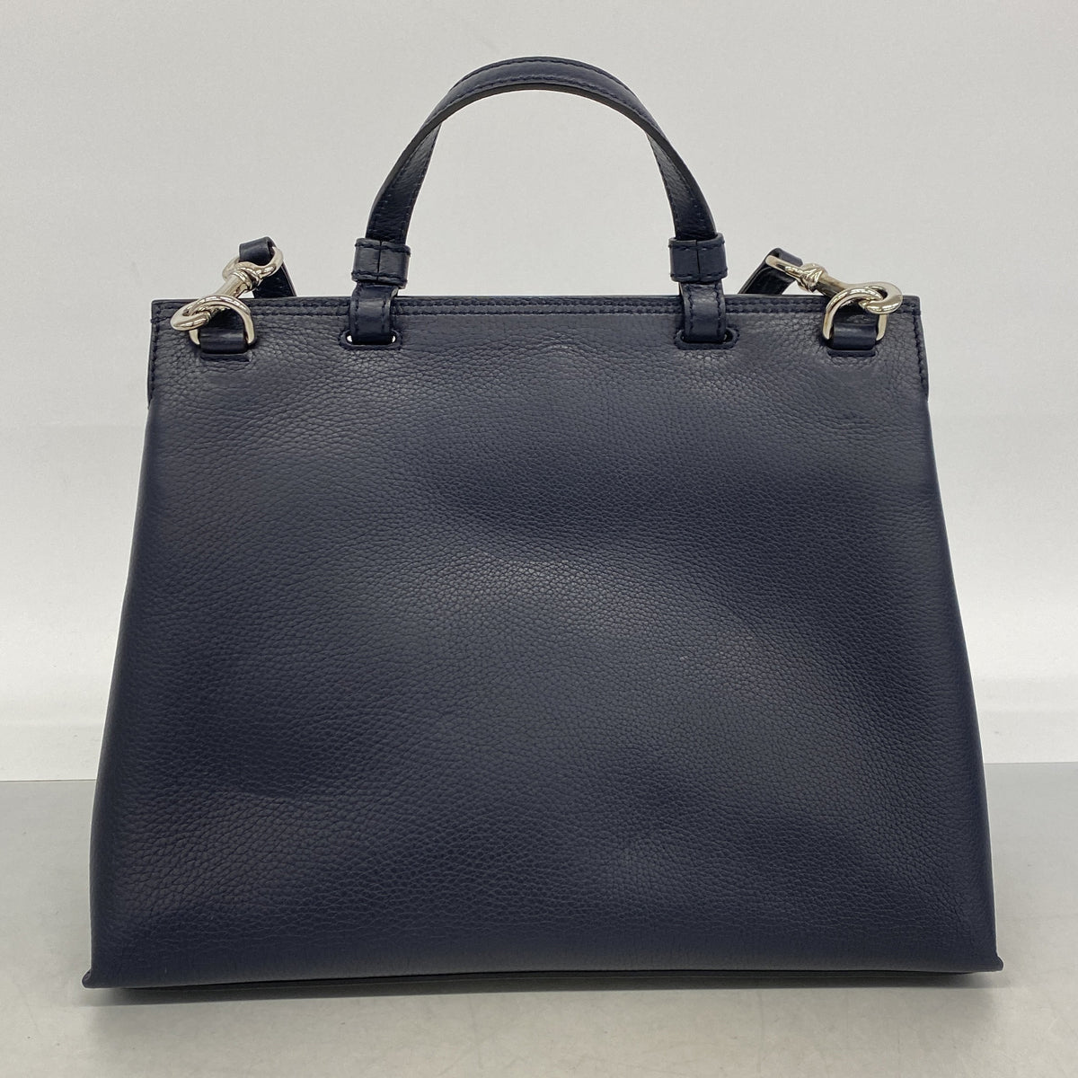 【6kb0749】グッチ ハンドバッグ バンブー 392013 レザー ネイビー シルバー金具 2wayバッグ【中古】レディース