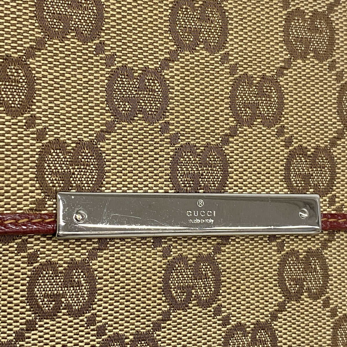 【6kb0755】グッチ 財布 GGキャンバス 112664 キャンバス ブラウン シルバー金具【中古】レディース