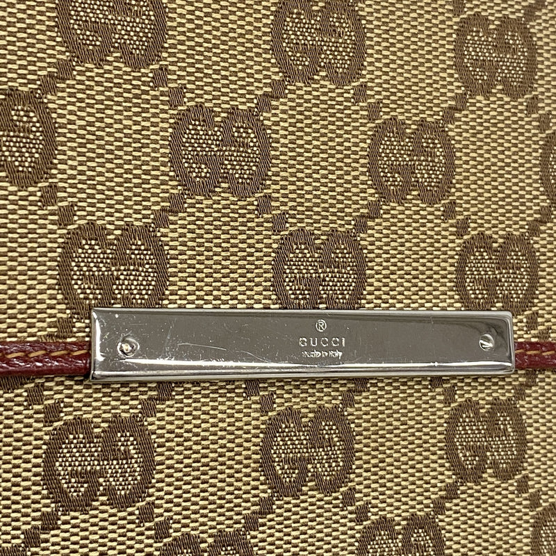 【6kb0755】グッチ 財布 GGキャンバス 112664 キャンバス ブラウン シルバー金具【中古】レディース