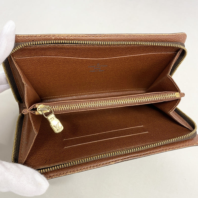 【6kb0761】ルイヴィトン 長財布 モノグラム ポルトモネジップ M61727 ブラウン【中古】レディース