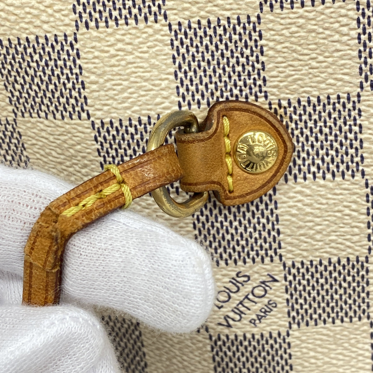 【6kb0773】ルイヴィトン トートバッグ ダミエ・アズール ネヴァーフルMM N51107 ホワイト【中古】レディース
