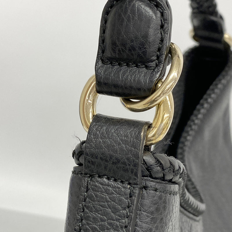 【6kb0779】グッチ ショルダーバッグ 336659 レザー ブラック シャンパンゴールド金具【中古】レディース