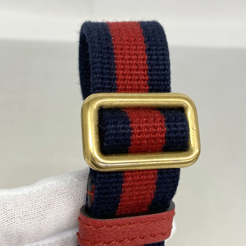 【6kb0781】グッチ ウエストバッグ 527792 レザー レッド ゴールド金具【中古】メンズ