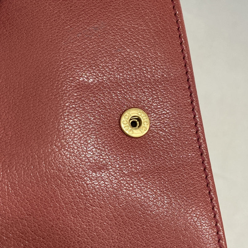 【6kb0782】グッチ 財布 インターロッキングG 121570 レザー レッド ゴールド金具【中古】レディース