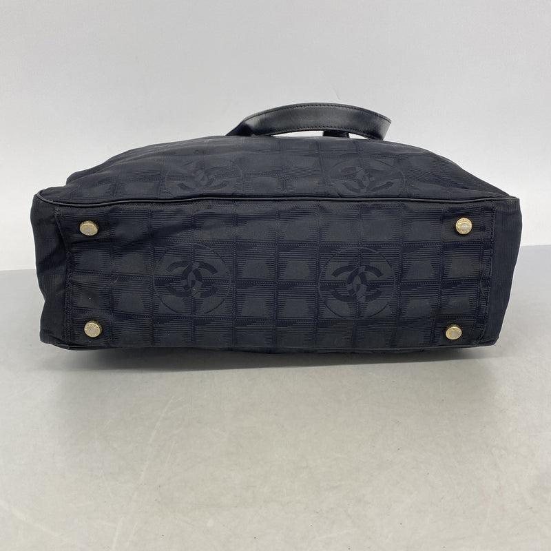 【6kb0793】シャネル トートバッグ ニュートラベル ナイロン ブラック シャンパンゴールド金具【中古】レディース