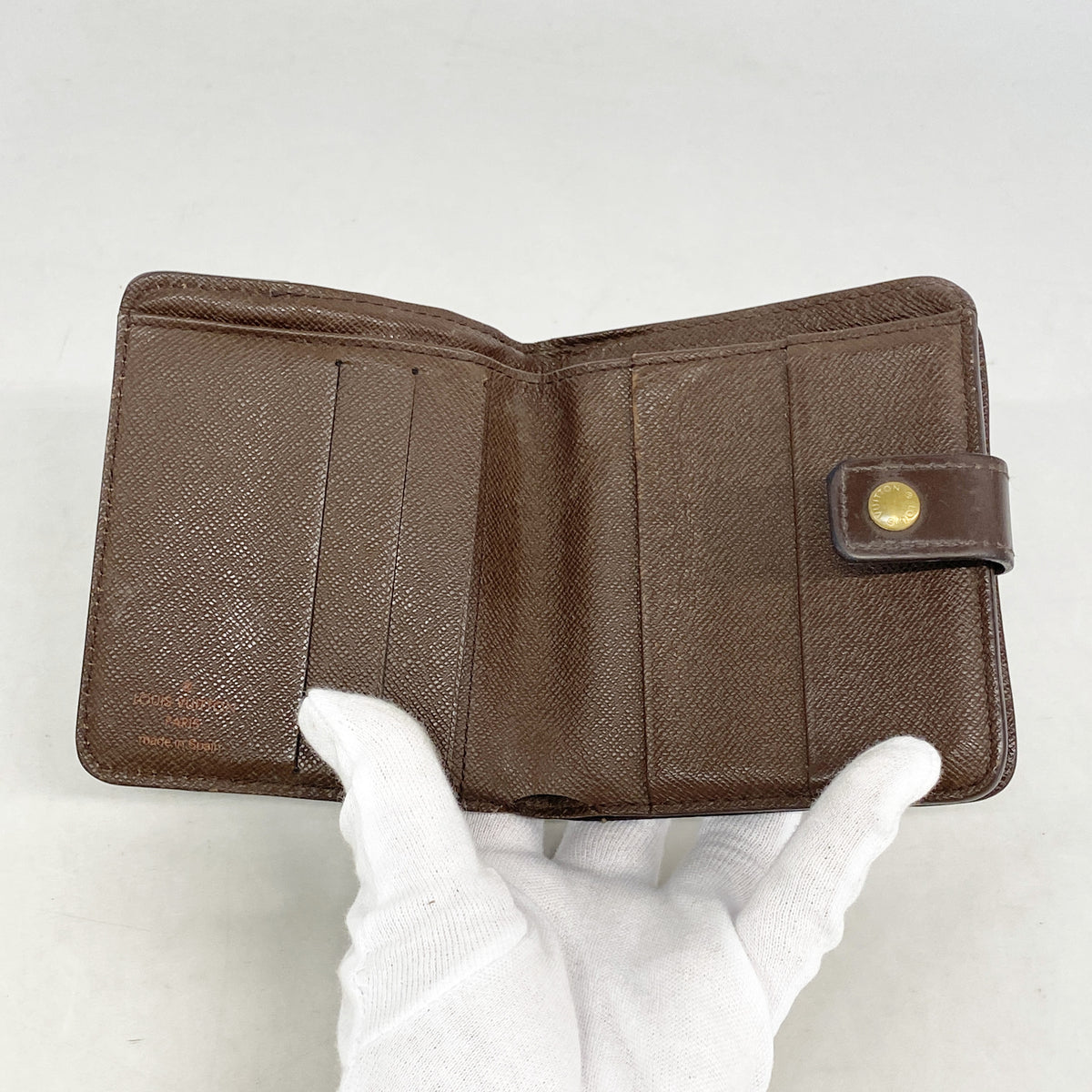 【6kb0809】ルイヴィトン 財布 ダミエ コンパクトジップ N61668 エベヌ【中古】メンズ レディース ユニセックス