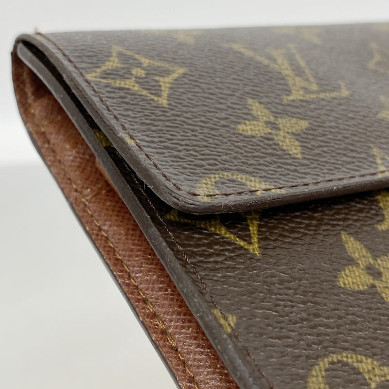 【6kb0818】ルイヴィトン 三つ折り長財布 モノグラム ポシェットパスポール M60135 ブラウン【中古】レディース