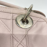 【6kb0847】クリスチャンディオール ハンドバッグ カナージュ レザー ピンク シルバー金具 2wayバッグ【中古】レディース