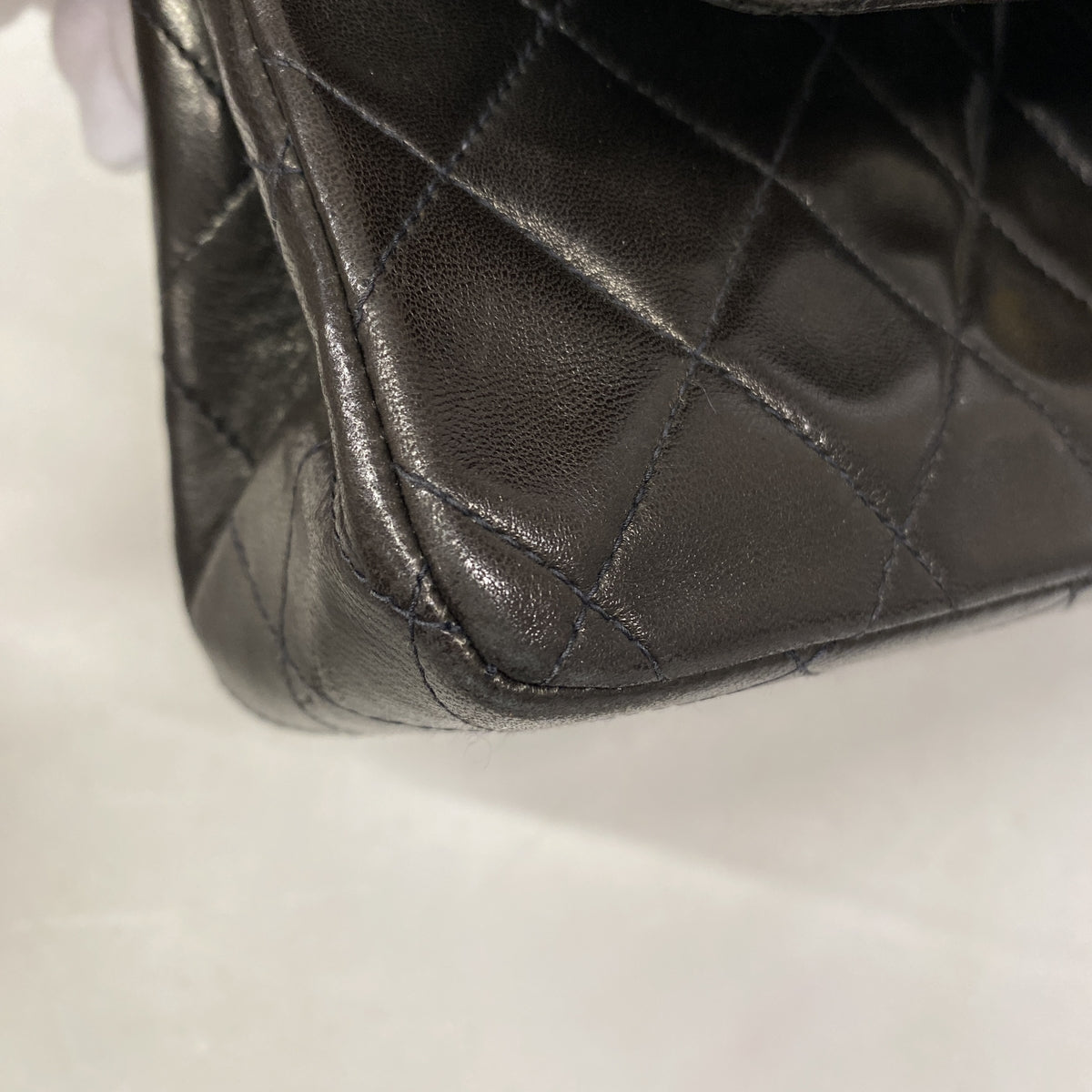 【6kb0849】シャネル ショルダーバッグ マトラッセ Wフラップ Wチェーン ラムスキン ブラック ゴールド金具【中古】レディース